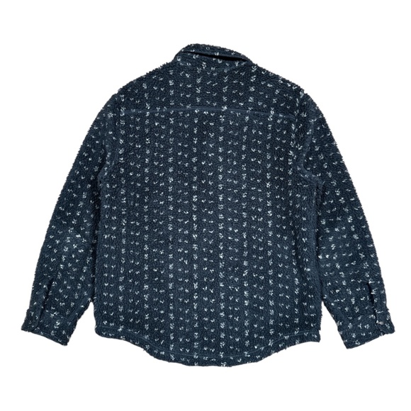 LL Bean x Todd Snyder Hi Pile Sherpa Fleece Birdseye Blue Shacket Mens Large - Picture 2 of 12